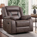 Manual Recliner Chair, Faux Leather Single Reclining Sofa Chair with Overstuffed Armrest and Headrest, for Living Room, Bedroom Furniture, Meeting Room, Grey