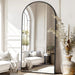 76"X34" Large Arched Floor Mirror Full Length with Stand, Black