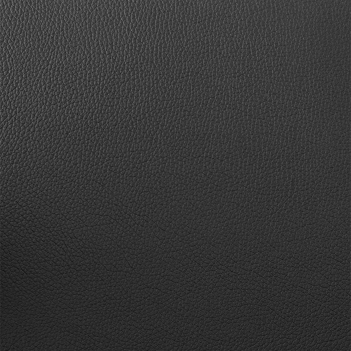 Solstice Adjustable Black Faux Leather Swivel Barstool with Black Powder Coated Finish and Gold Accents