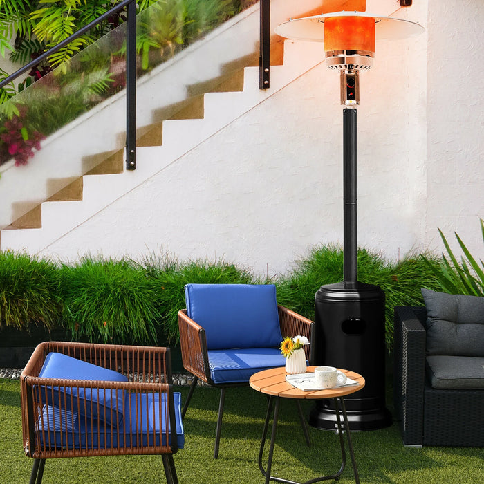 50000 BTU Propane Patio Heater Standing LP Gas Steel with Wheels Black