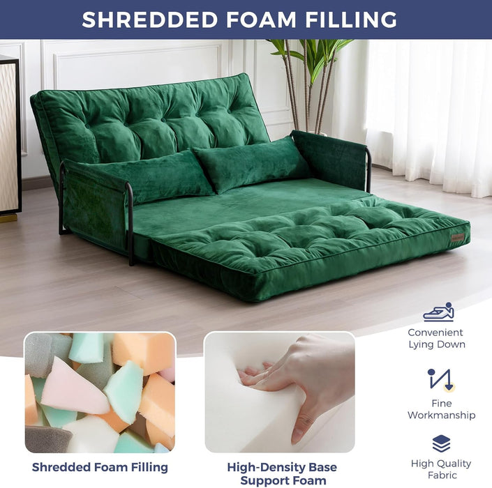 Green Adjustable Floor Sofa Bed Multifunctional Lounge