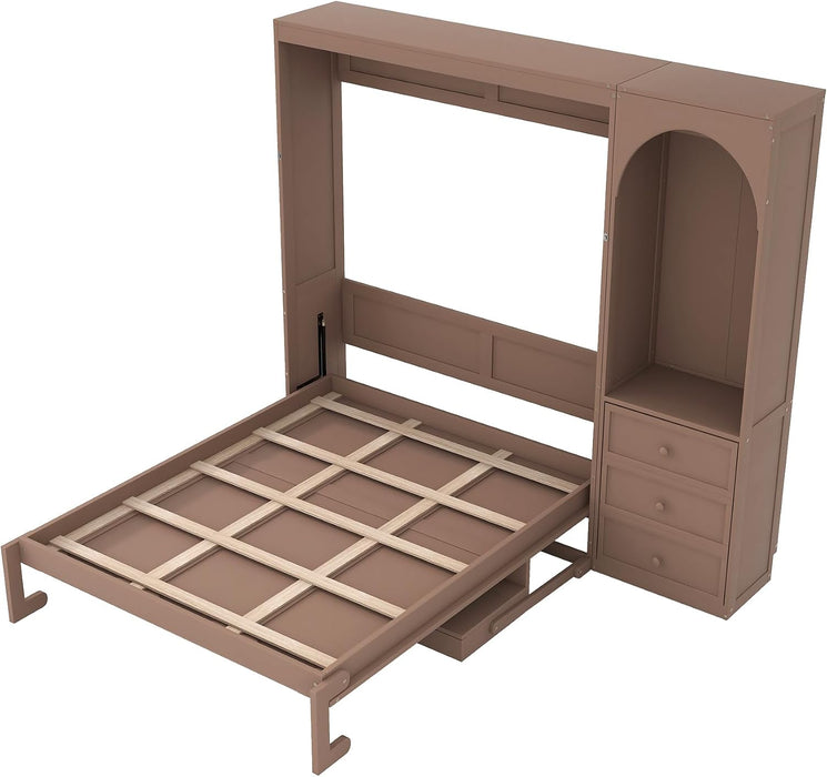 Queen Murphy Bed With Customizable Storage Drawers