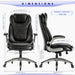 Executive Office Chair-Ergonomic Computer Desk Chair, High Back Leather Chair with Padded Flip-Up Arms, Swivel Home Office Chair Upgraded Caster-Black
