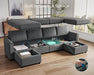 Modular Sectional Sofa, Convertible U Shaped Sofa Couch with Storage, Memory Foam, Modular Sectionals with Ottomans, 6 Seat Sofa Couch with Chaise for Living Room, Dark Grey