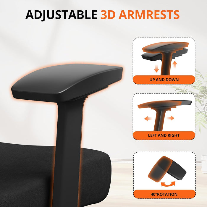 500 Lbs Big and Tall Office Chair with Spring-Supported for Heavy People