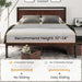 14 Inch King Size Metal Platform Bed Frame with Wooden Headboard and Footboard, Mattress Foundation, No Box Spring Needed, Large under Bed Storage, Mahogany