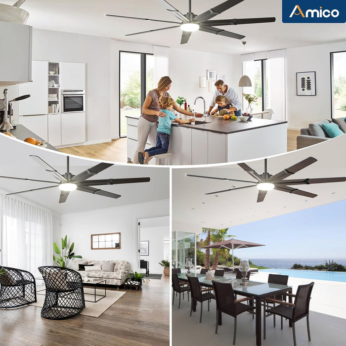 72 Inch Commercial Outdoor Ceiling Fan Brushed