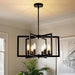 Modern Black Chandeliers for Dining Room, Industrial Metal Chandelier, 6-Light Adjustable Pendant Light for Farmhouse, Kitchen, Living Room(No E12 Bulbs)