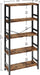 Bookshelf, 31.5" 5-Tier Ladder Industrial Bookcase, 110Lb Shelf