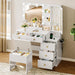 White Makeup Vanity Desk With PremiumLED Illumination