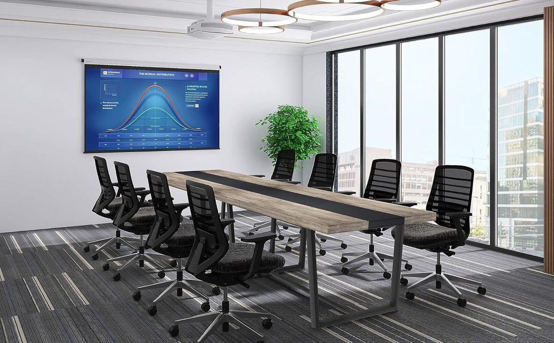 71" 6Ft Large Dinner Table for 6 8 Seat Dining Room Table, Rectangular Farmhouse Modern Kitchen Long Black & Grey Industrial Conference (Grey)