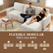 112Inch BeigeTone Modular Sectional Sofa With Ottoman