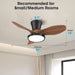 Quiet Ceiling Fan with LED Light DC Motor 32 Inch Large Air Volume Remote Control Walnut for Kitchen Bedroom Dining Room Patio