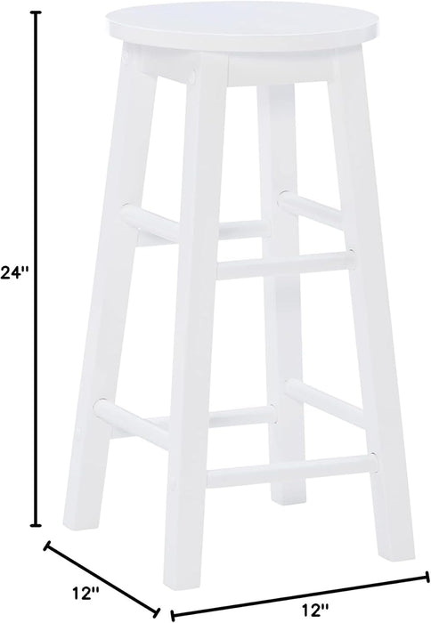 Zeke White 24" Counter Stool with round Seat
