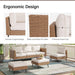 Outdoor Patio Furniture, 6 Piece Outdoor Sectional Sofa PE Rattan Wicker Patio Conversation Sets, All Weather Patio Furniture Set with Thick Cushions for Garden, Backyard(Beige)