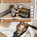 Triple Bunk Bed for Kids with Storage Drawers and Charging Station Twin over Twin Metal Bunk Bed with Storage Shelves and Box,3 Beds with Guardrails and Ladder, No Box Spring Needed, Black