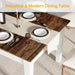 Dining Table for 4-6 People, 63-Inch Rectangular Kitchen Table with Solid Wood Legs, Farmhouse Dinner Table for Dining Room, Kitchen, Rustic Brown & Cream White
