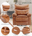 Leather Recliner Chair - Heat and Massage, Swivel Rocker Manual Recliner for Adults, Lazy Rocking Chair with Comfort Arms and Back Single Sofa for Living Room