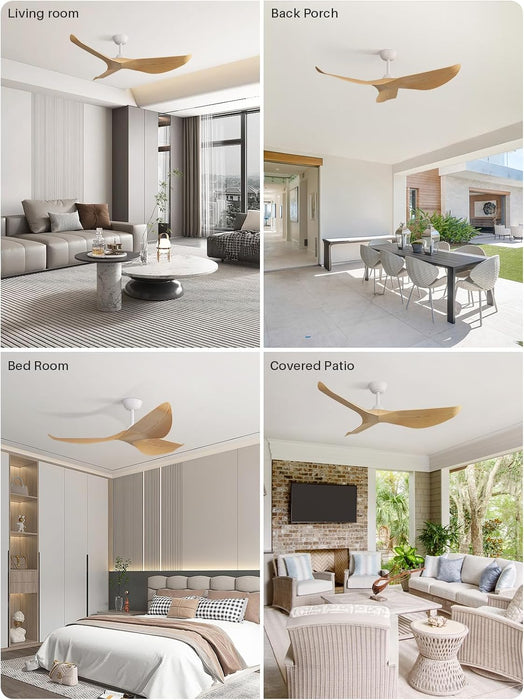 Contemporary 52 Inch Silent Reversible Ceiling Fan