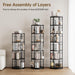 Black Rotating Five Tier Floorstanding Bookshelf Spin360