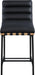 857Black-C Burke Collection Modern | Contemporary Vegan Leather Upholstered Counter Stool, Black, 18" W X 24" D X 37.5" H