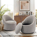 Light Grey ThreeSixty Swivel Armchair Hidden Storage
