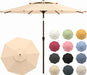10FT Patio Umbrella, 2 Tier Outdoor Table Umbrella, Large Vented Market Umbrellas with Push Button Tilt and Crank, 8 Sturdy Ribs for Backyard, Deck, Pool, UPF50+ UV Protection