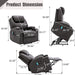 Brown Power Recliner with Massage & Heat