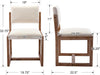 Upholstered Dining Chairs Set of 2, Mid-Century Modern Dining Room Chairs, Linen Fabric Kitchen Side Chairs with Wood Legs, Beige