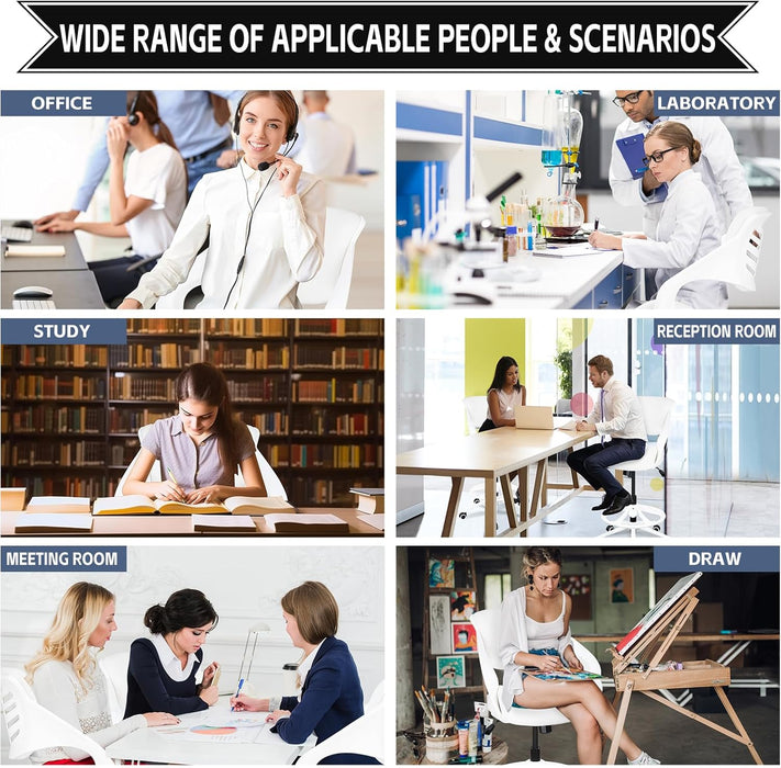 Ergonomic Drafting Chair,Standing Computer Desk Chair,Foot Ring,Lumbar Support,Swivel Task Chair - White