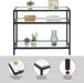 Yaheetech 39.5" Console Table with 3 Storage Shelves,Tempered Glass Sofa Table, Modern Entryway Tables with Metal Frame for Hallway Living Room Bedroom, Easy Assembly, Black
