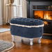 29.5" Ottoman with Storage Upholstered Foot Stools for Living Room,Bedroom,Entryway-Blue