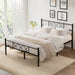 Full Size Bed Frame with Headboard, Heavy Duty Bedframe with Strong Metal Slats, No Box Spring Needed & Easy Assembly, Matte Black
