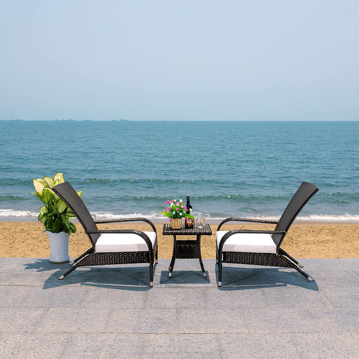 Outdoor Collection Edna Black/White Cushion 3-Piece Lounge Set PAT7719A