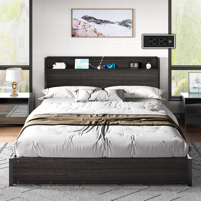 King Size Lift up Storage Bed Frame with Charging Station