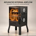 2-In-1 Outdoor Smoker with Door, Vertical Portable Charcoal Grill with Two Detachable Grill Smoking Racks and Charcoal Pan, Perfect for Camping Barbecue, Small Families, Black