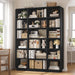 72" Triple Wide Bookshelf, 6-Tier Tall Bookcase, Black Book Shelf