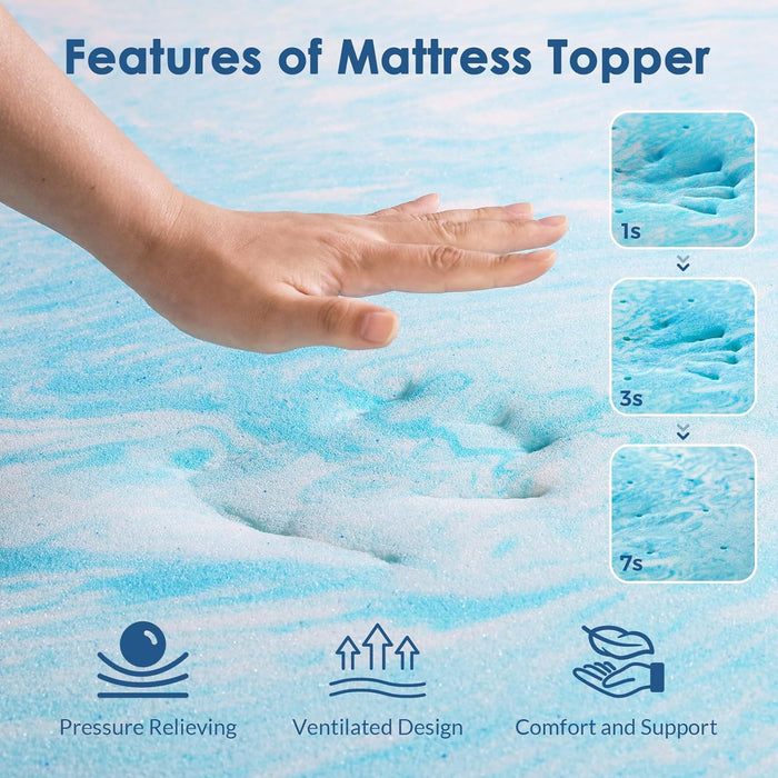 King Gel Memory Foam Mattress Topper, 3 Inch, CertiPUR-US Certified