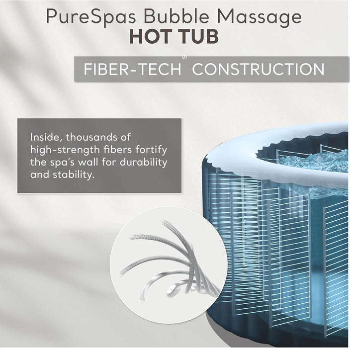 28427EP Purespa Bubble Massage Spa Set: Includes Energy Efficient Spa Cover – Push Button Control Panel – 140 Bubble Jets – 6 Person Capacity – 85" X 28"