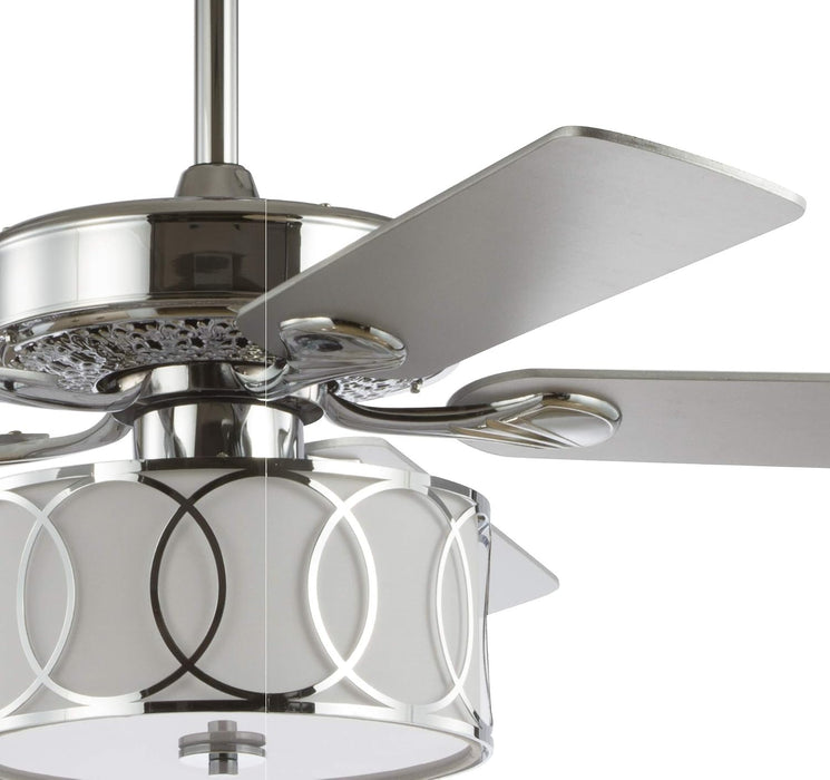 Contemporary Reversible Chrome Lighting Ceiling Fan