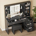 Black Makeup Vanity Desk With IlluminatedMirrorLED