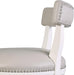 Pasha 31" Bar Stool, White Wood with Gray Faux Leather Seat and Back