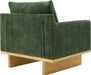 Green Solid Wood Frame Contemporary Cushioned Chair