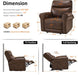 Power Wall Hugger Recliner Chair for Small Space RV Living Room, USB & USB-C Charging Ports, Modern Rolled Arm Recliner, Faux Leather PR630 (Dark Brown, Medium)