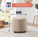 Decor round Ottoman with Storage, round Vanity Chair Stool Ottoman Pouf with Storage for Living Room and Bedroom, Linen Beige