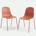 Dining Chairs Set of 2, Plastic Stackable Kitchen Chairs, Modern Indoor/Outdoor Chair with Metal Legs for Dining Room, Kitechen, Cafes, Restaurants (Terracotta)
