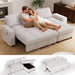 81" Sectional Sleeper Sofa with Pull Out Bed, L Shaped Sleeper Sofa, Pull Out Couch with Reclining Backrest, Reversible Storage Chaise, USB Ports, Tool-Free Assembly, Chenille Beige