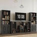 Industrial Bookshelves and Bookcases with Doors 11.8 in Depth Set of 2 Floor Standing 5 Shelf Display Storage Shelves Bookcase Home Decor Furniture for Home, Office, Living Room, Bedroom