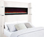 Home Furnishings - Tisdall - Wood and Fabric - Queen Bed with High Headboard and Integrated Flame Box with Color Options - Bedroom - Cream - 306032Q