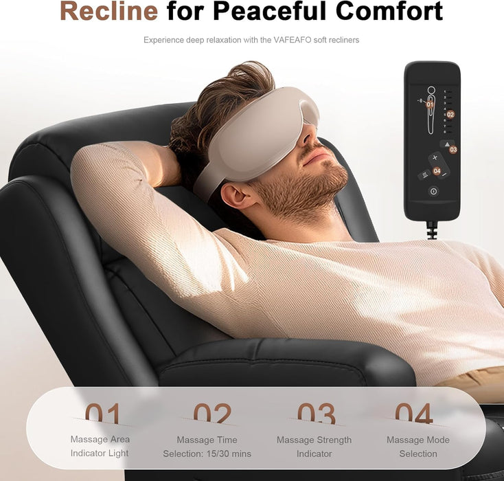 Recliner Sofa, Massage Reclining Sofa 4 Seater Sets Heavy Weight Capacity, RV Loveseat Clearance with Storage, Cup Holders, Wall Hugger Couches for Living Room
